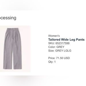 Abercrombie & Fitch Tailored wide leg pants size large tall